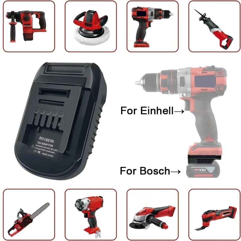 

Battery Adapter For Bosch 18V GBA Li-ion Batteries BAT607 BAT609 BAT610 Convert to for Einhell 18V Power Tools Electric Drill