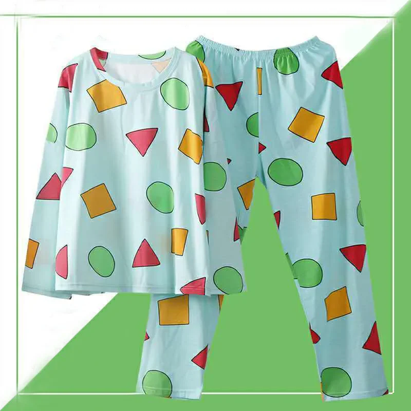 Pijama Sin Chan Man Pajama Sinchan Cotton Autumn Long-sleeved Trousers Sets Japanese Pajamas for Couples Man and Woman Sleepwear