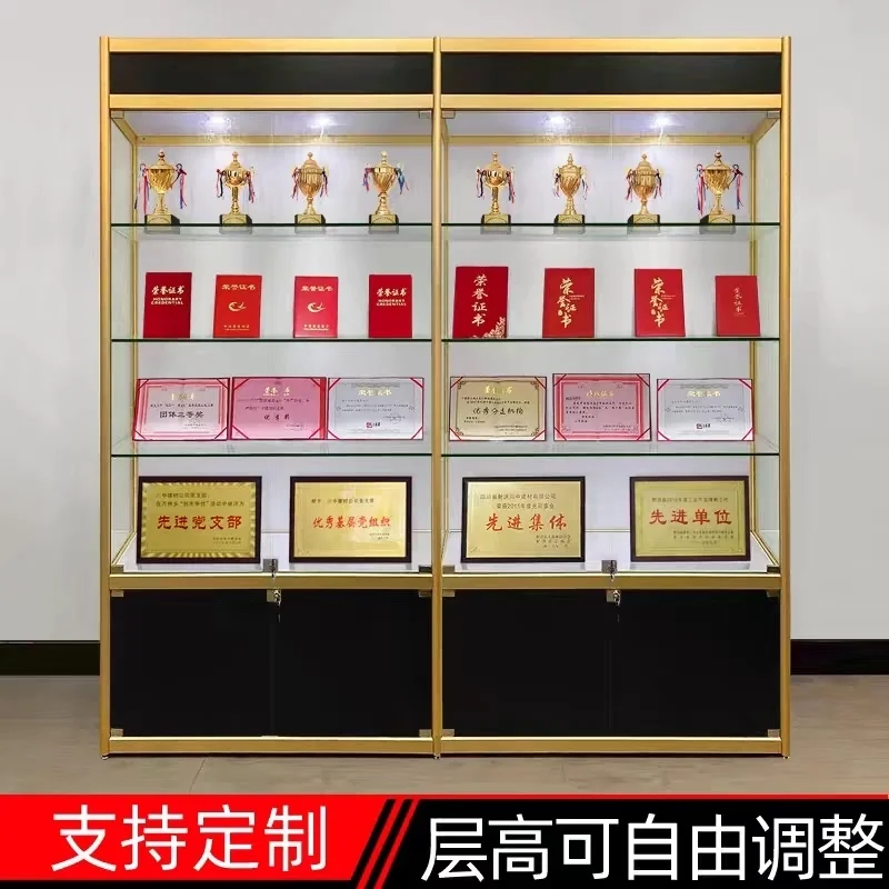 Kustom. Sertifikat Kartu Piala Perhiasan Kaca dari Rak Display Produk Rak Pajangan