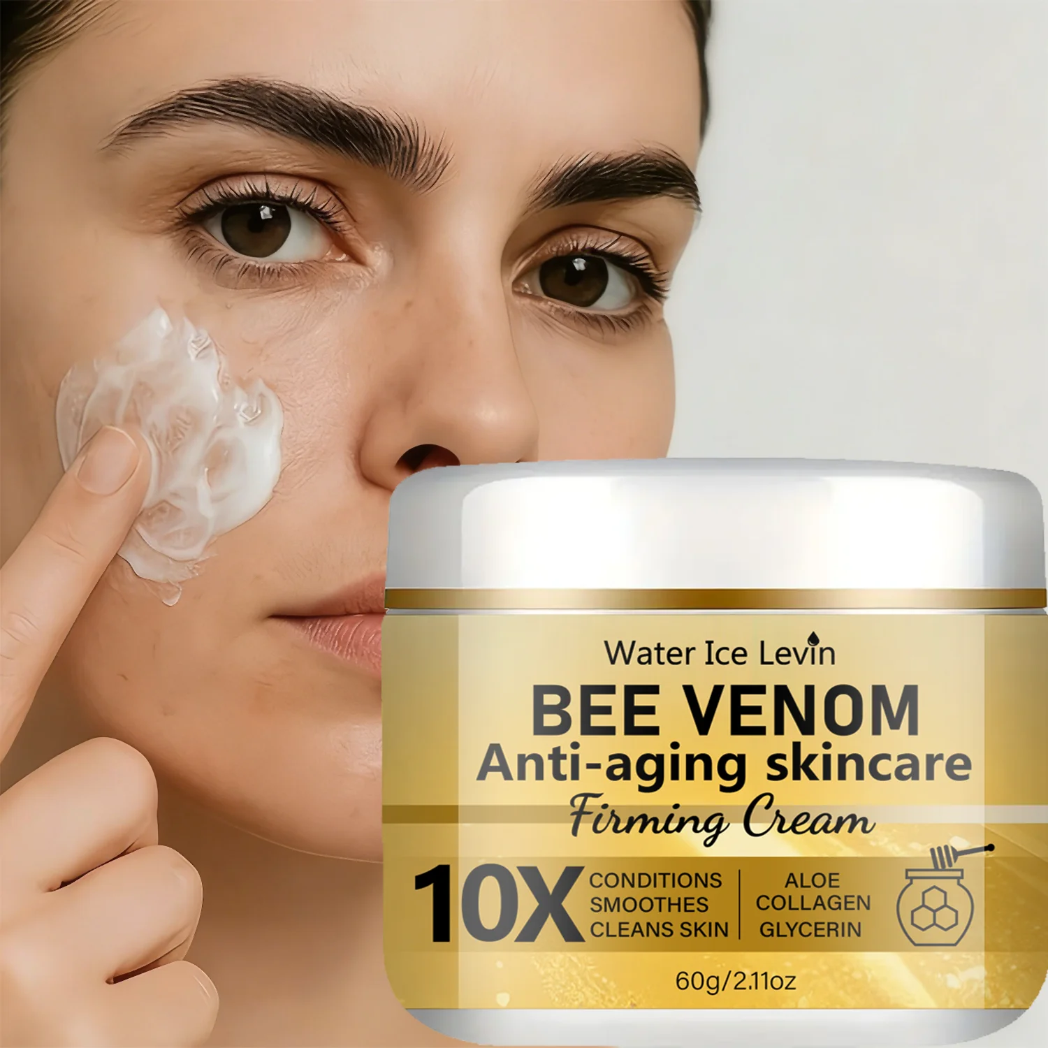 Bee Venom Firming Cream with Aloe & Collagen - 10X Anti-Aging, Deep Moisturizing & Smoothing for All Skin Types