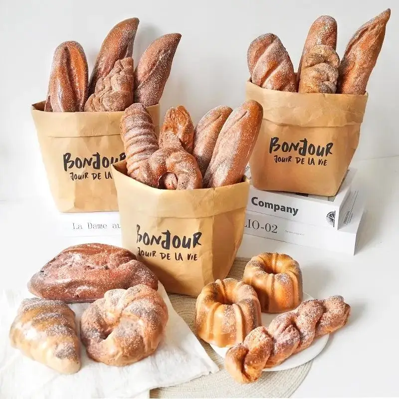 2026 Simulated Decompression Bread Shaped Set Photography Prop Ornament Home Multi functional Desktop Decoration Ornament LI762