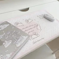 Alfombrilla de ratón de cuero Pu con cinco conejos bonitos, alfombrilla para escritorio de oficina, alfombrilla para ratón, tipo velocidad de ordenador, alfombrilla para jugador, teclado de ordenador portátil