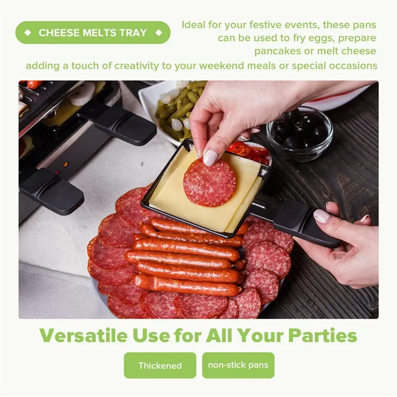Y51A-Non-Stick Raclette Pans,Mini Square Raclette,Compatible With Tefal Raclette Machine,Ergonomic Design And Easy To Clean