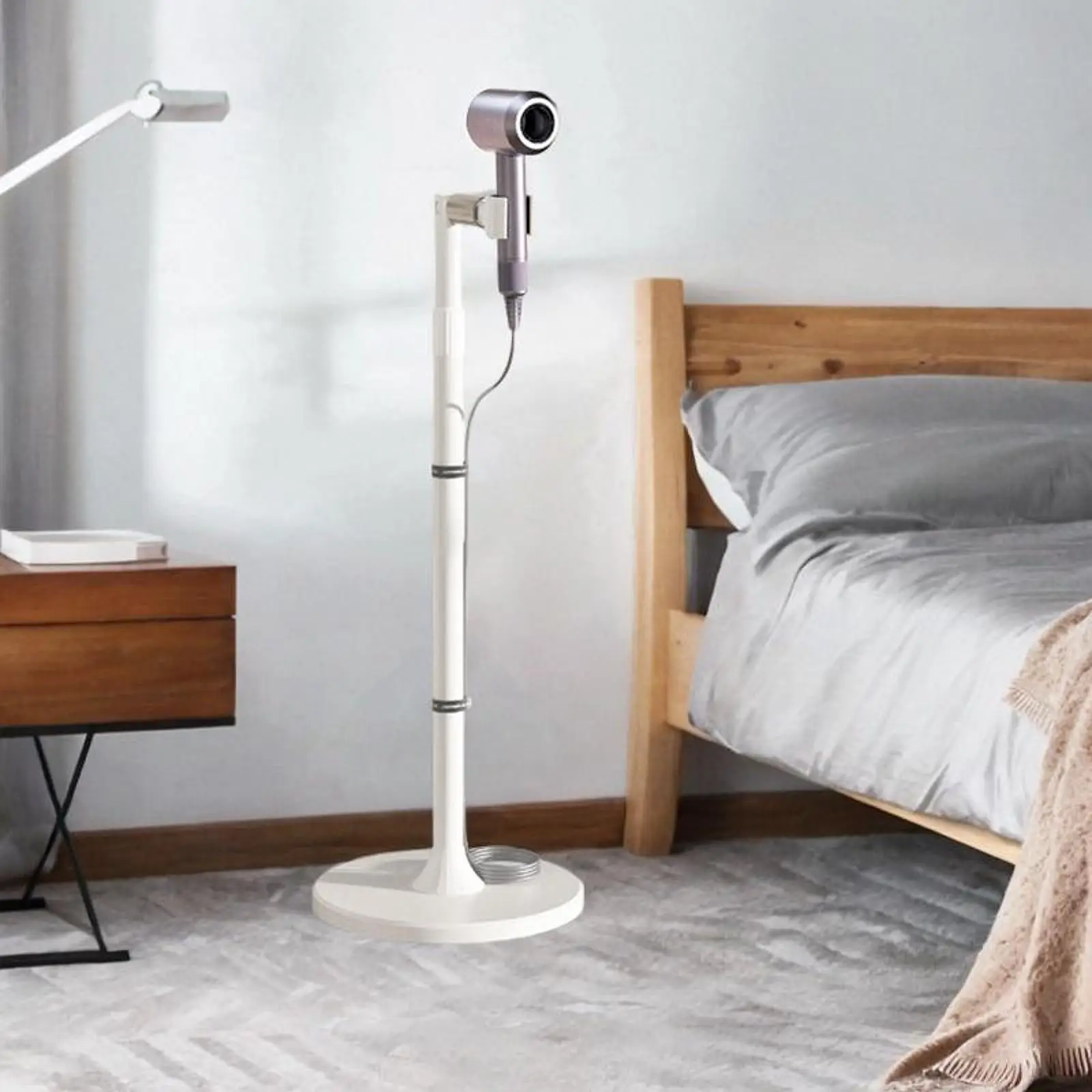 

Floor Hair Dryer Stand Height Adjustable Rotatable Blow Dryer Holder Mic Stand for Vanity Countertop Household Pet Grooming