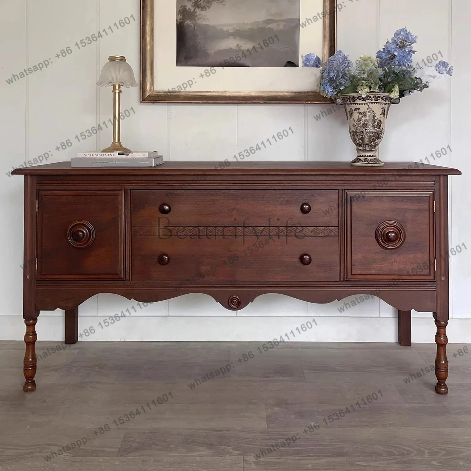 

solid wood dining side cabinet small apartment living room tea cabinet dining room integrated storage cabinet against the wall