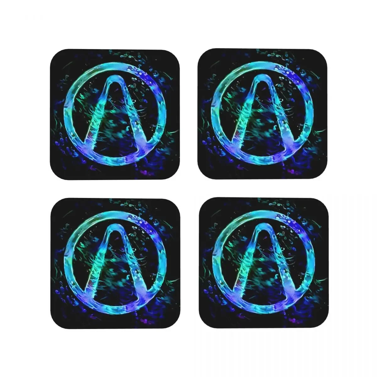 Black Light Vault Hunter Coaster Coffee Mats Set of 4 Placemats Cup Tableware Decoration & Accessories Pads for Home Kitchen Bar