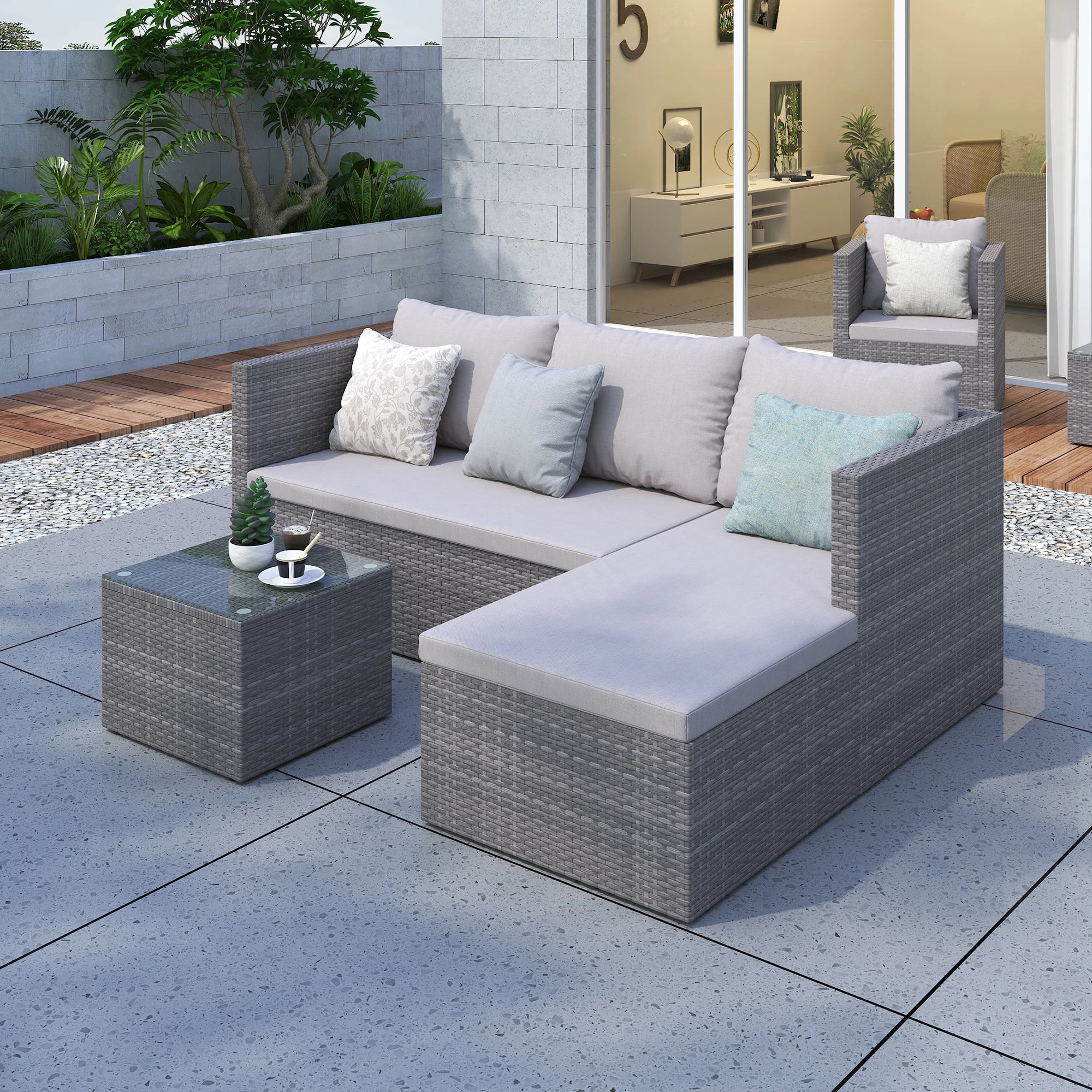 Outdoor Daybed Furniture - Nuovo Design Fulin: Set Divano da