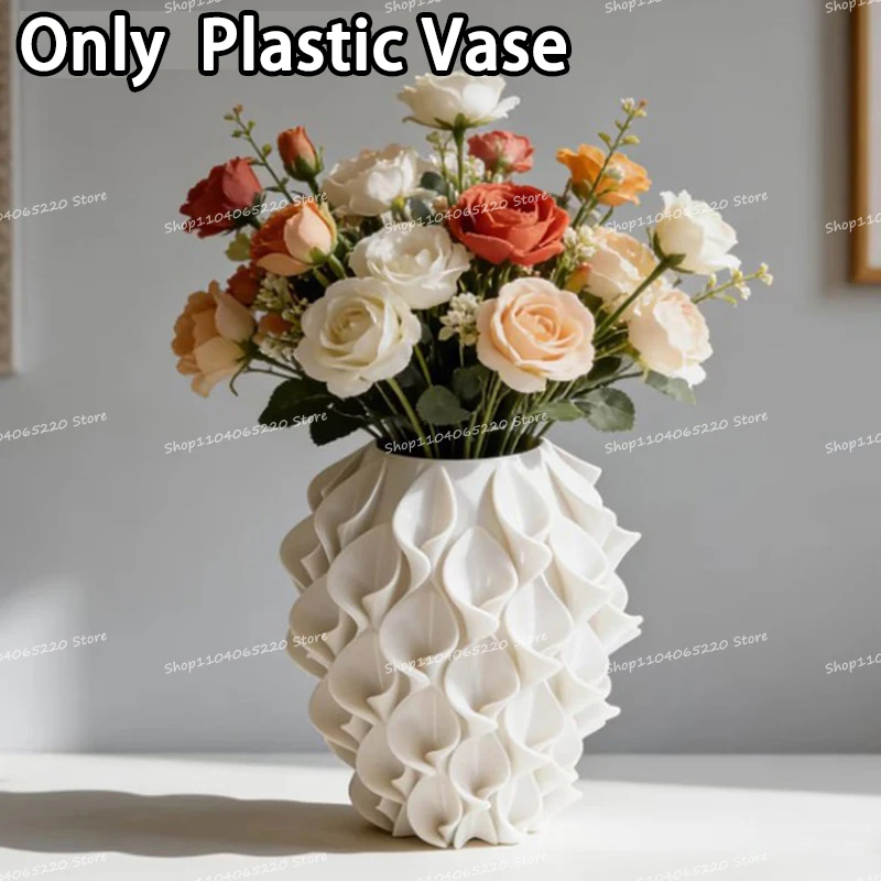 3D Bunte Plastik-Vase Tischdekoration für Zuhause & Büro Blumenstrauß Figuren Ornament Kunsthandwerk Frauen Niedliche Festival-Geschenke