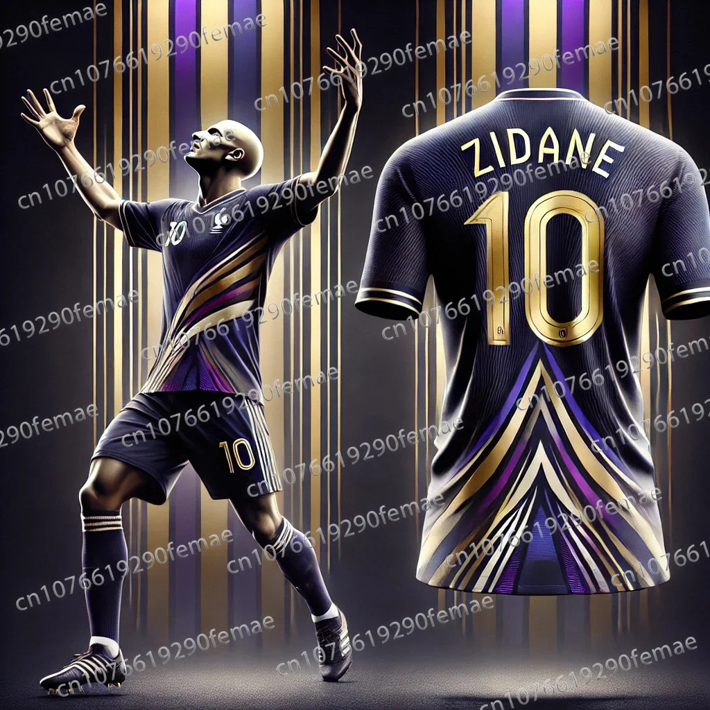 Latest Hot Selling Zidane Print Pattern Men's Sports Football Shirt T-shirt For Daily Matches And Training, Breathable Jersey