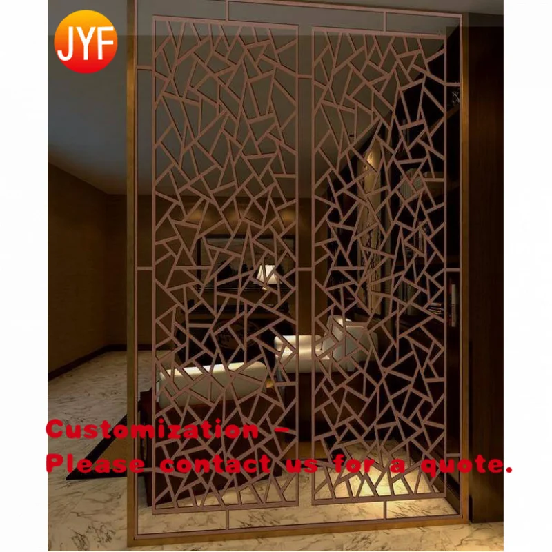 

custom.ZZ0011Customized Laser Cut Stainless Steel Room Partitions Restaurant Dining Hall Room Divider Hotel Partition Wall