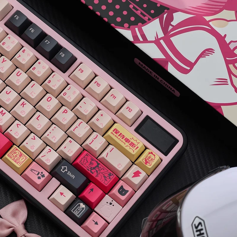 FBB Keycaps Keep The Distance Cool Locomotive Girl PBT Original DIY Customized For Cherry Profile Mechanical Keyboard Key Caps
