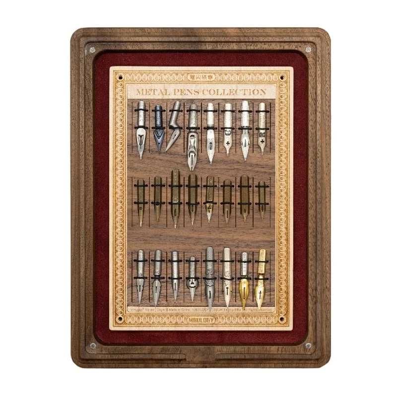 For Water-dipped Nib Photo Frame, Black Walnut Solid Wood Storage Frame, Magnetic Attraction, Can Be Placed and Hung