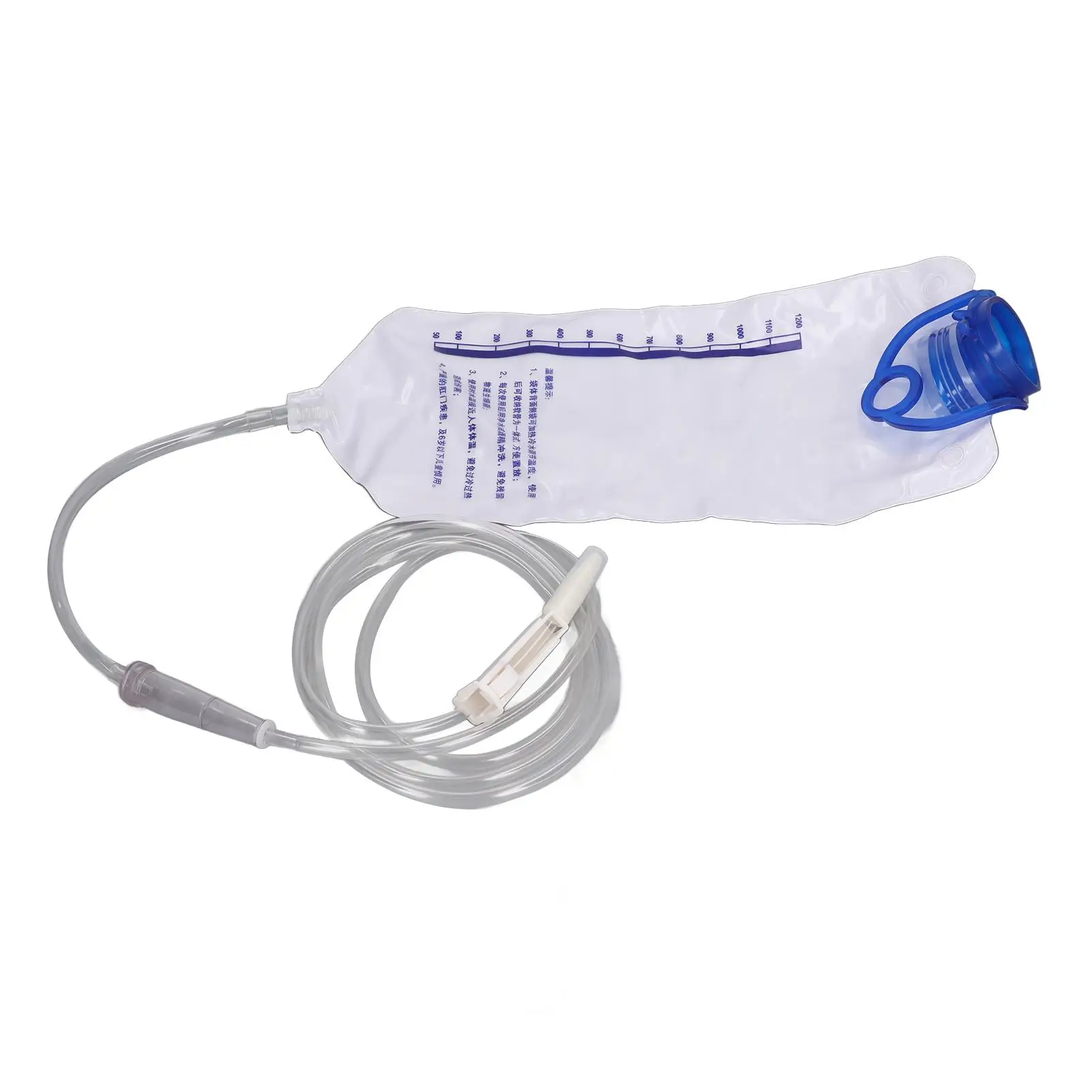 Durable PVC Enema Bag Kit with 74.8in Tube & Large Valve - 1200ml Portable Set for Home Use
