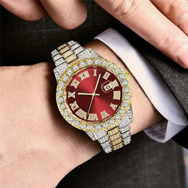 Fashion Diamond Men Women Watches Gold Watch Ladies Wrist Watch Luxury Rhinestone Unisex Bracelet Watches Female Clock Relogio