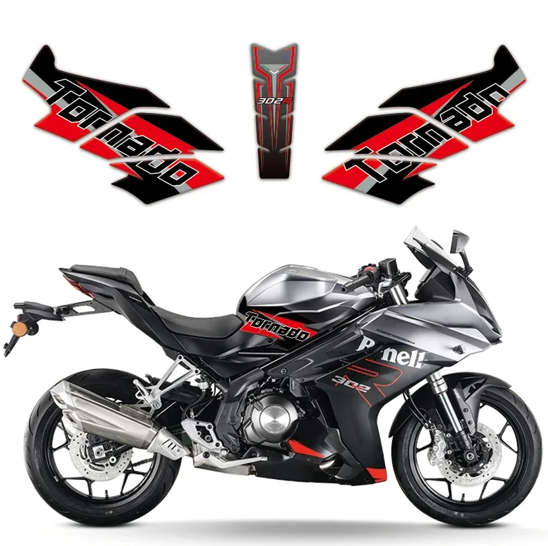 Pegatina de carenado para carrocería de motocicleta, almohadillas de tanque, Protector de pegatina de tracción para agarre de rodilla de Gas para Benelli Tornado 302R 302 R 252R