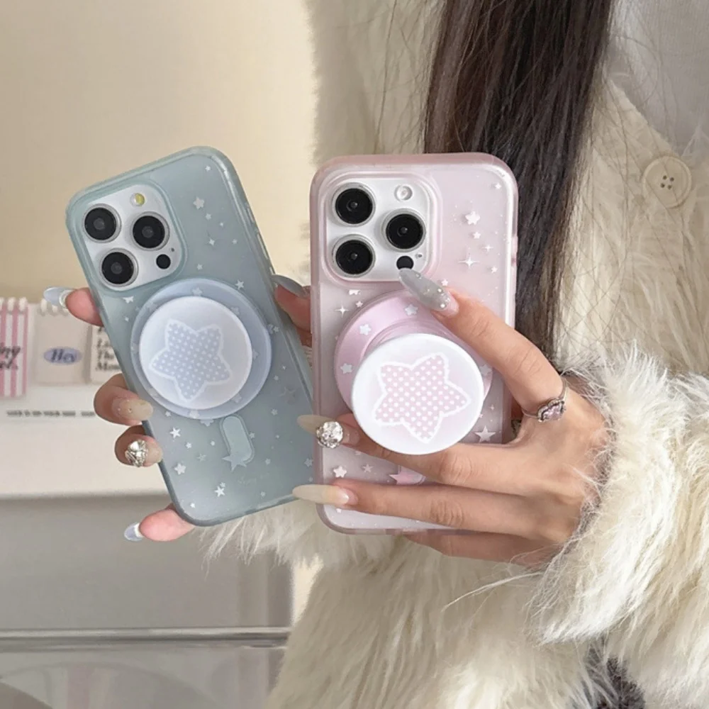 

Korea Cute Star For Magsafe Magnetic Bracket Mobile Phone Adsorption Retractable Airbag Bracket Ins Wind