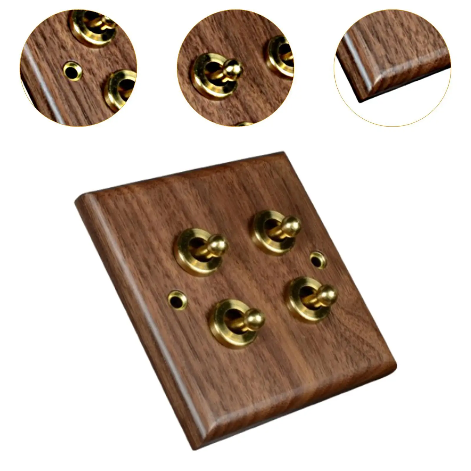 Panel Stopkontak Kayu Pelat Sakelar Pencahayaan Praktis Mudah Memasang Dekorasi Rumah