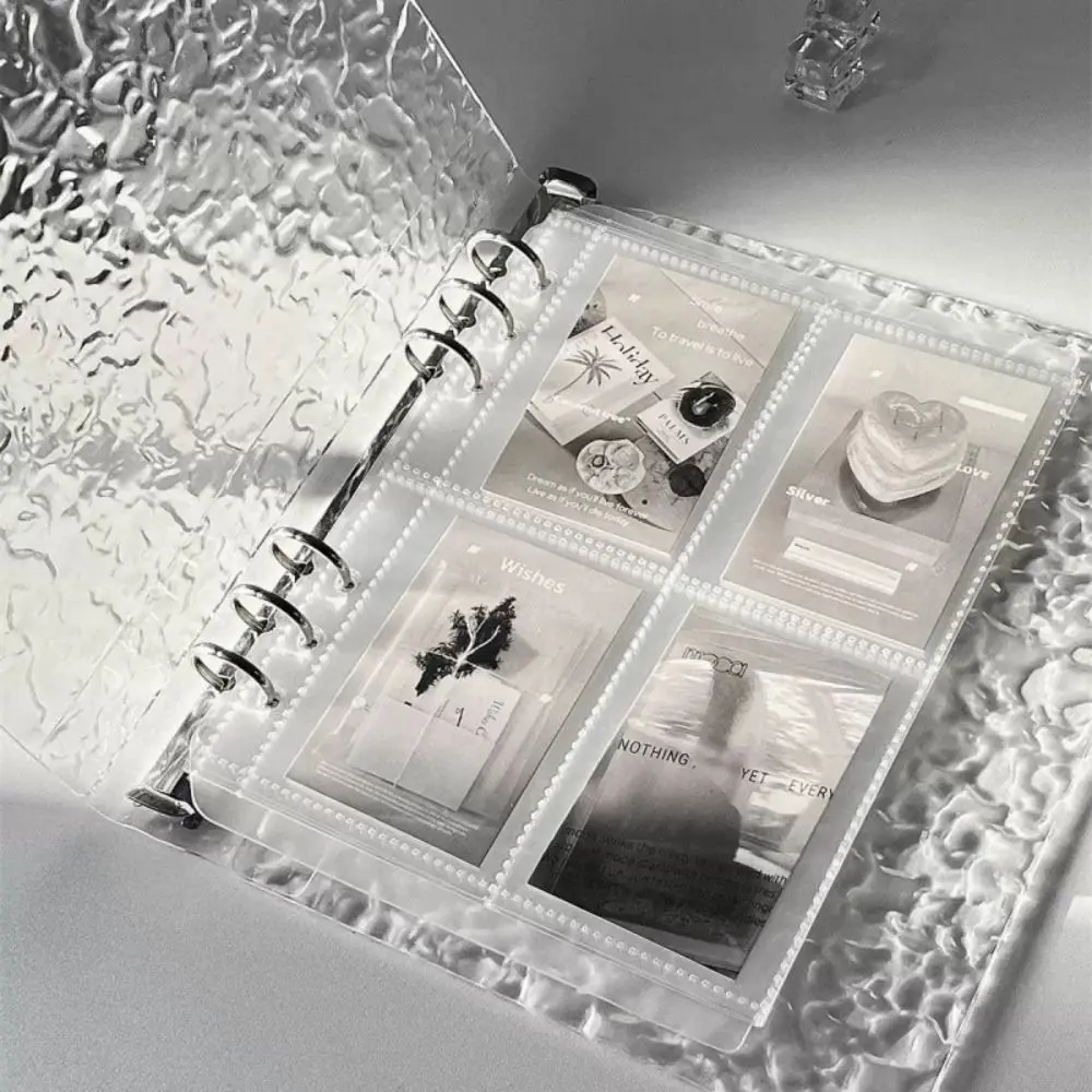 New A5/A8 Photocards Holder Loose Leaf Design Water Ripple Idol Card Collection Binder Transparent Photo Album