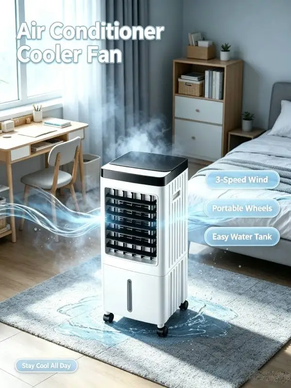 SIHAO Portable Mini Fan 3 in 1 Evaporative Air Cooler Cooling Fan and Humidifier with Remote Control 10L Water Tank for Home