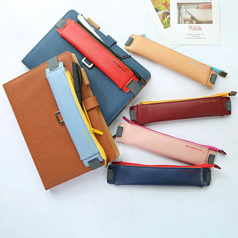 High-End Pu Case Wine Red Storage Pouch For Office School Stationery Organizer Gift Case Pen Storage Bag Pu Pen
