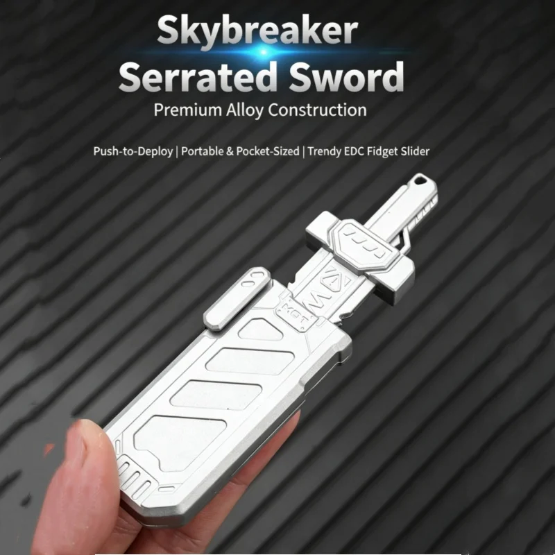 EDC Magnetic Ejection Sword Sheath Fidget Toy Metal Push Slider Portable Fun Stress Anxiety Relief Physics Educational Kids Gift