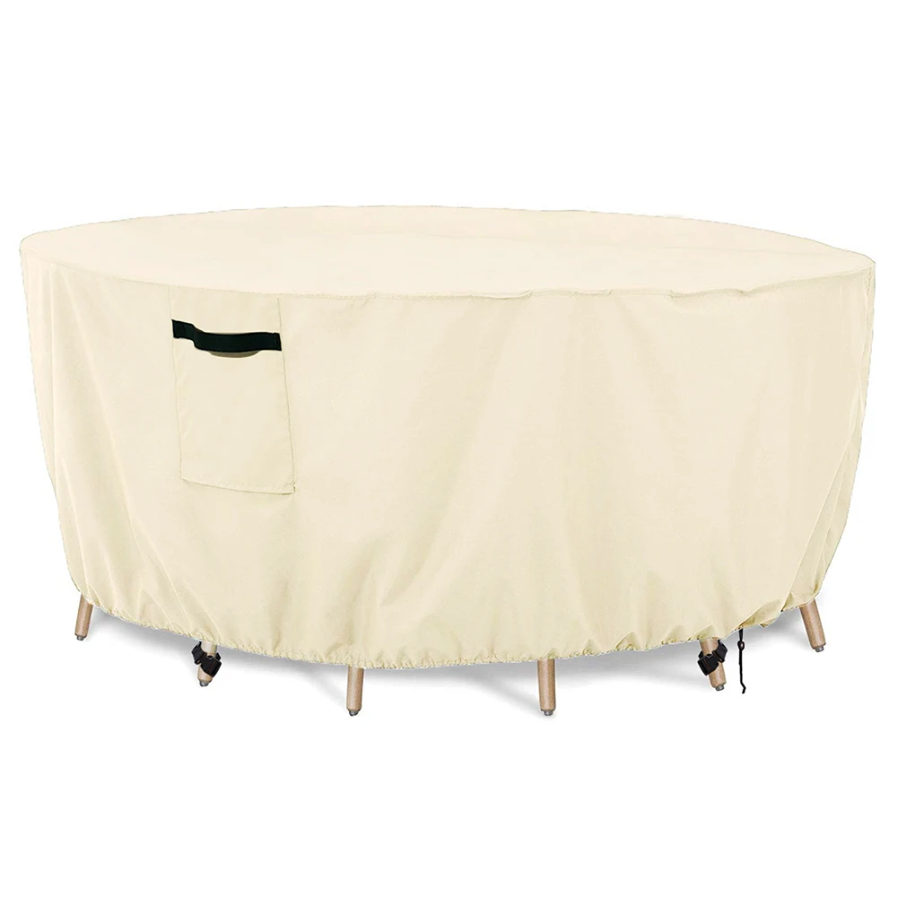 Housse de protection pour meubles de jardin, pour Table ronde, Patio, extérieur, en osier, Oxford 420D, imperméable, contre la poussière, la neige