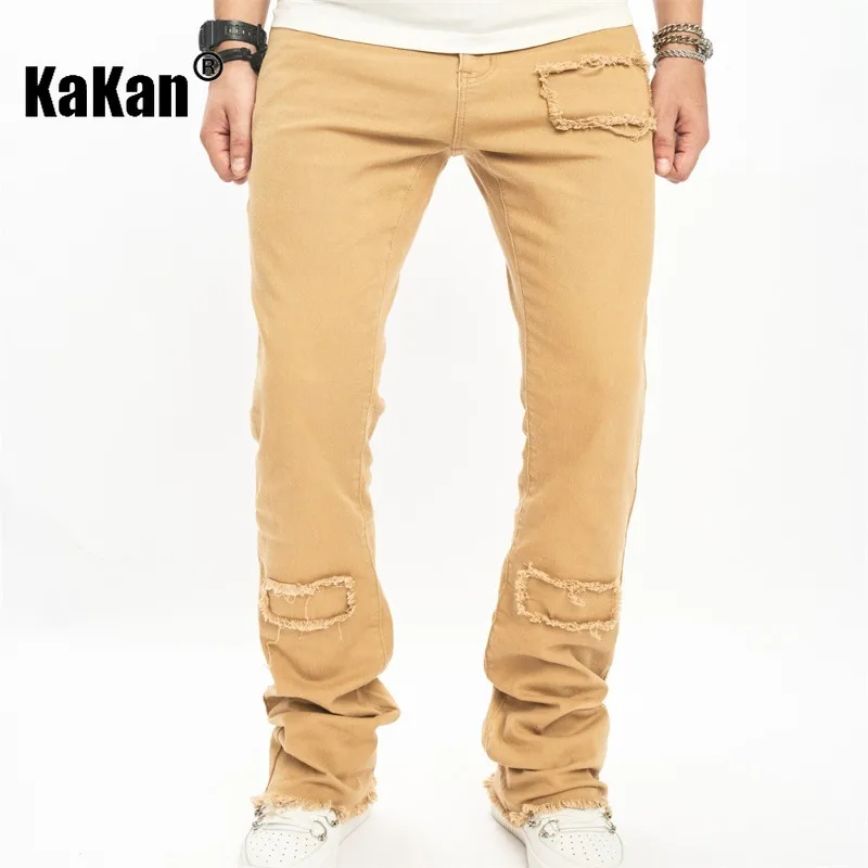 Kakan - European and American High Street New Distressed Jeans, Patch Trendy Jeans, Vintage Jeans K9-2412
