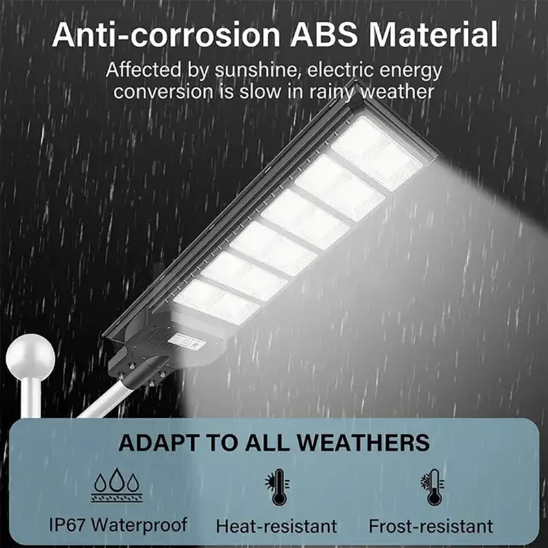 1200LED Solar Street Light Outdoor Sun Powered Waterproof Motion Sensor Security Light for Garden Yard Parking Lot