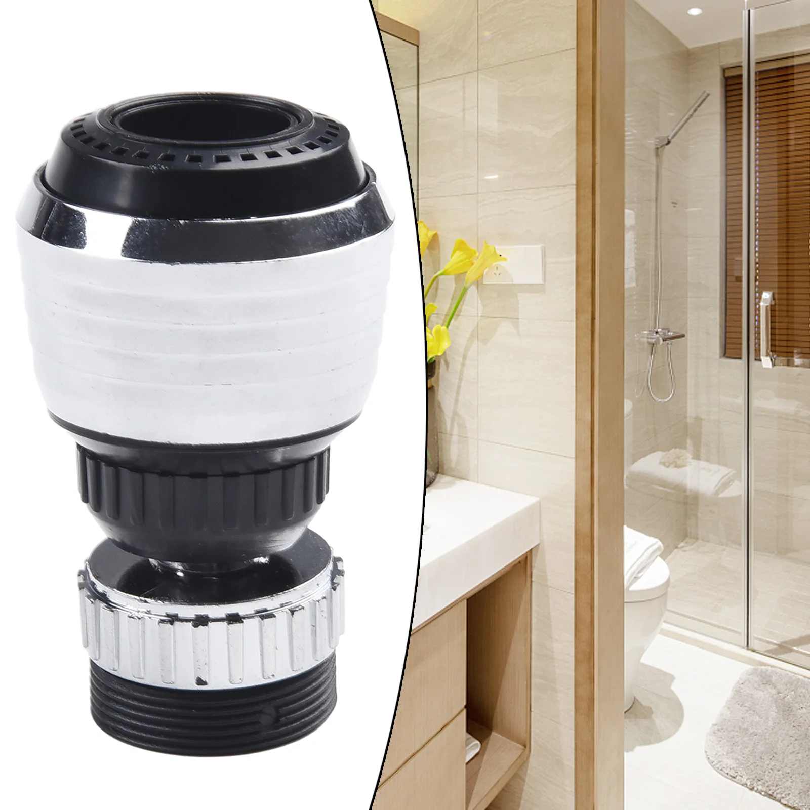 Shower Head Filter Bubbler Kitchen Water-saving 16mm 360° Anti-splas Manual Plastic Rotating Single Spiral Type