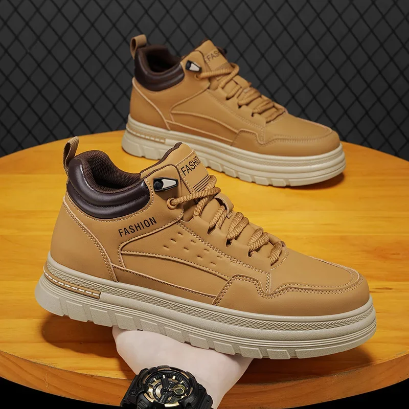 Men's shoes four seasons breathable light platform tooling shoes fashion Joker comfort outdoor casual sports walking board shoes
