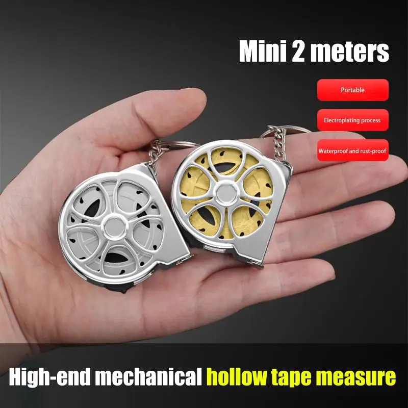2M Stainless Steel Retractable Tape Measure Portable Mini Hollow Pocket Metric Ruler Home Measuring Tools