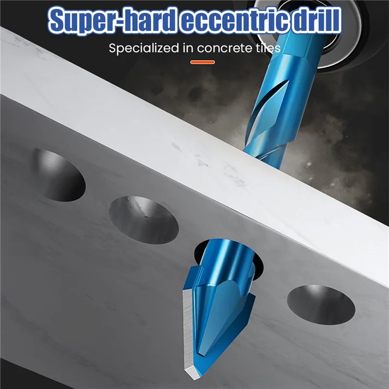 

ABUI-30Pcs High Hardness Eccentric Drill Precision Drilling 6Mm Glass Tile Punching Rock Slab Triangle Drill Bit