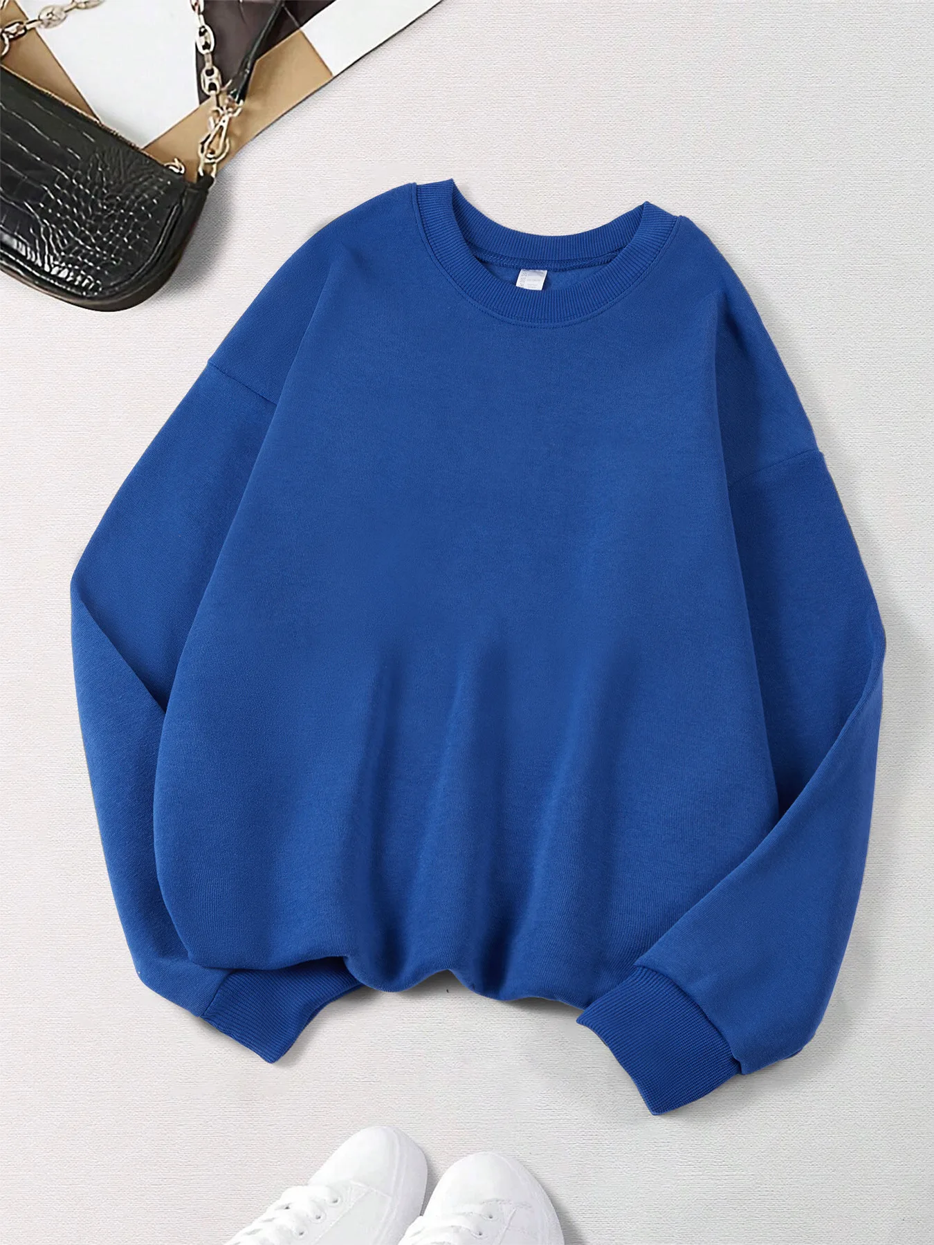 Herbst Hoodie Frauen Plus Größe Sweatshirt Bequeme Solide Tops Fleece Mode Kleidung Straße Weiche Sportswear Casual Warme Pullover – Detail 13