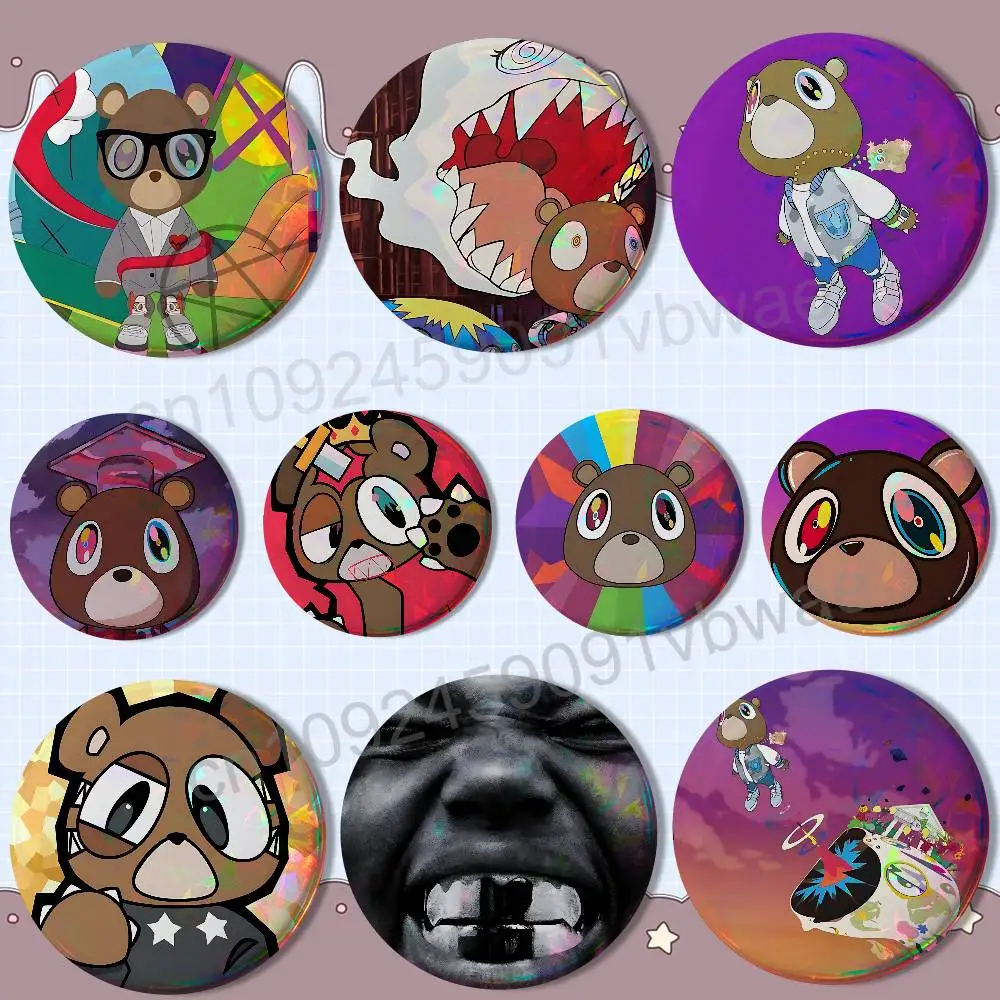 

BULLY cool FATHER Kanye West HD Print 58mm 44mm Round Lapel Pins Pretty Derby Round Display Brooches Brooch Badges