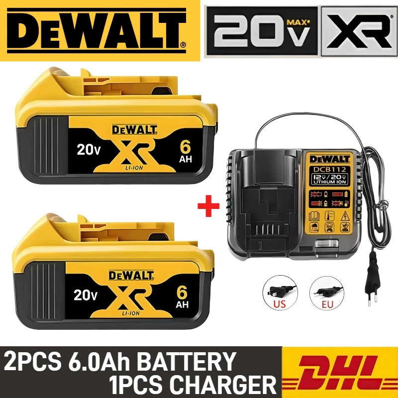 

【100% Original】 DEWALT 20V Battery, 2AH 5AH 6AH Dewalt 20V Lithium-ion battery for Dewalt DCB200 DCB206 DCB205 DCB203 DCB184
