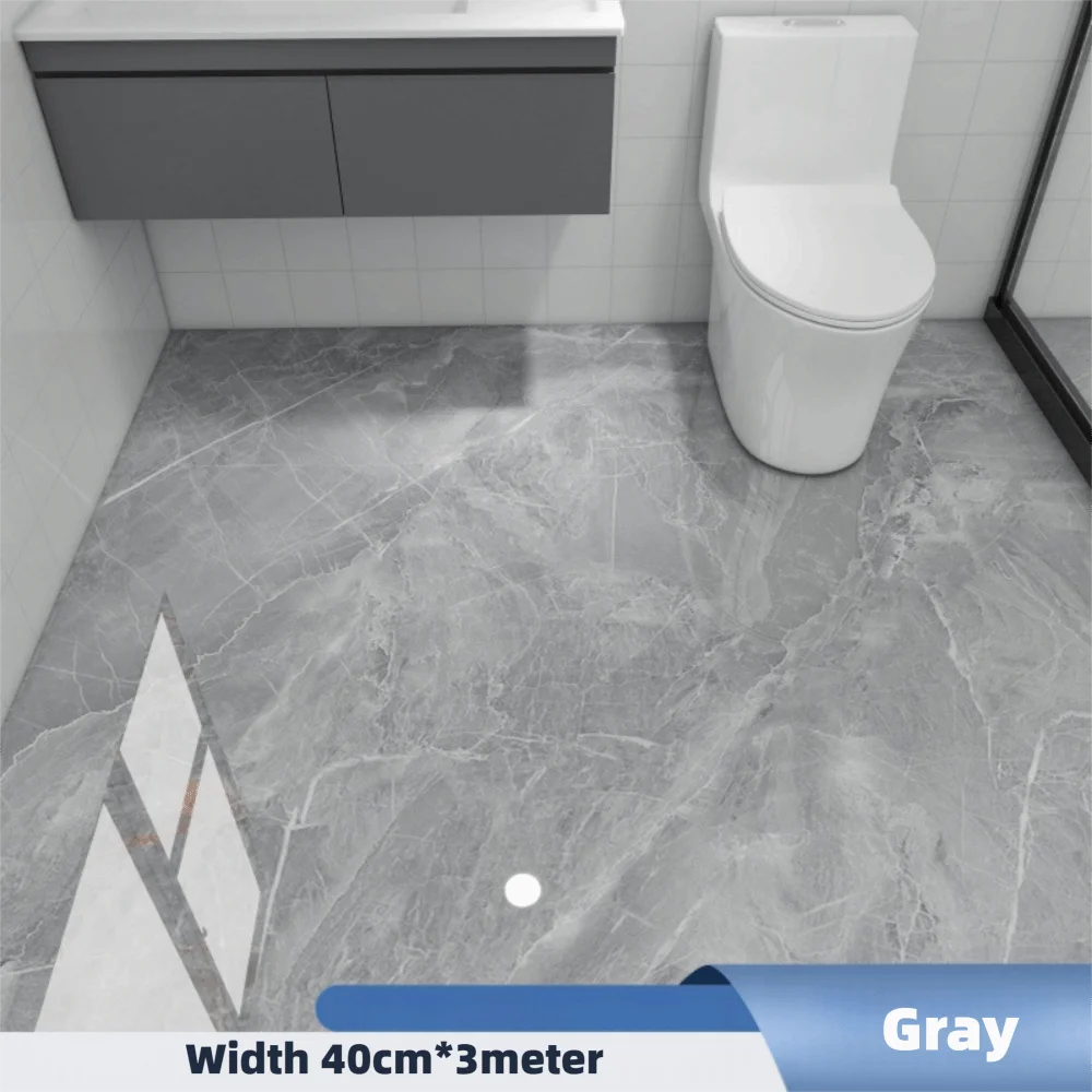 Imitation Marble Floor Tiles Waterproof Non-Slip Self-Adhesive Wallpaper Peel and Stick Wear-Resistant Decorative Floor Stickers image 6