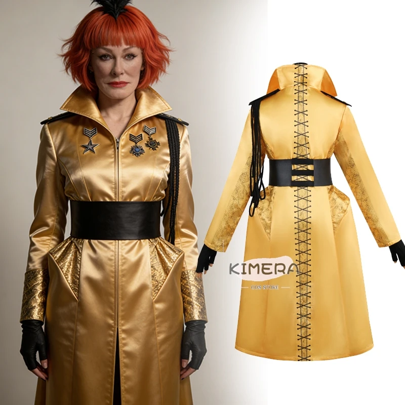

Halloween Hunger Drusilla Drusie Cosplay Costumes Sickle Costumes Game Tv Live Uniforms Yellow Dress Women Suit Outfit Props