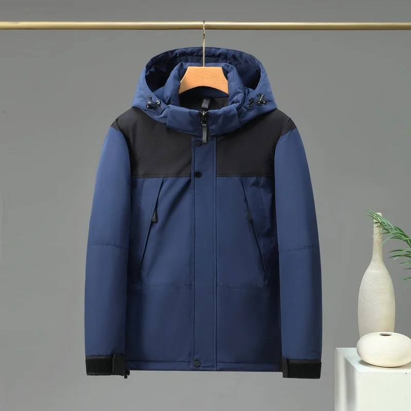 Parka Jacket Men Autumn Winter Mid-Long Hooded Thicken Warm Cotton Padded Coats Outdoor s for Parkas 4XL E592