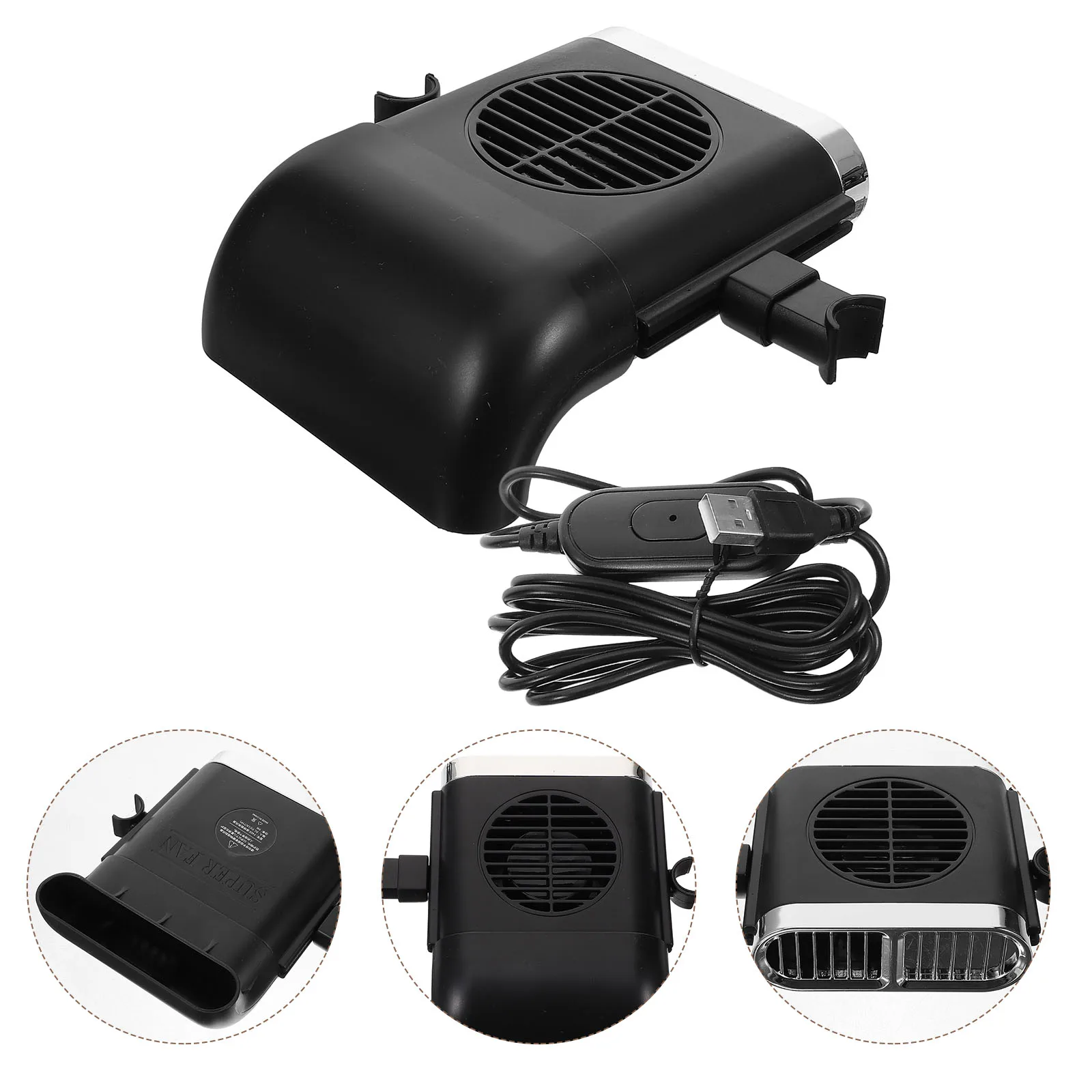 

Car Seat Radiator Cooling Fan Black 7881 Built in Ventilation Automotive Headrest Exhaust Fans Vehicle Interior Cooling