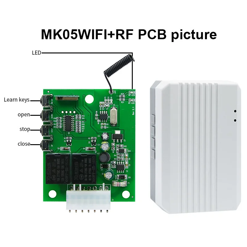 2pcs Wireless Connectivity   RF 433mhz Rolling Door and Roller Shutter 220v Ac Motor Controller Operators for Smart Home Garage