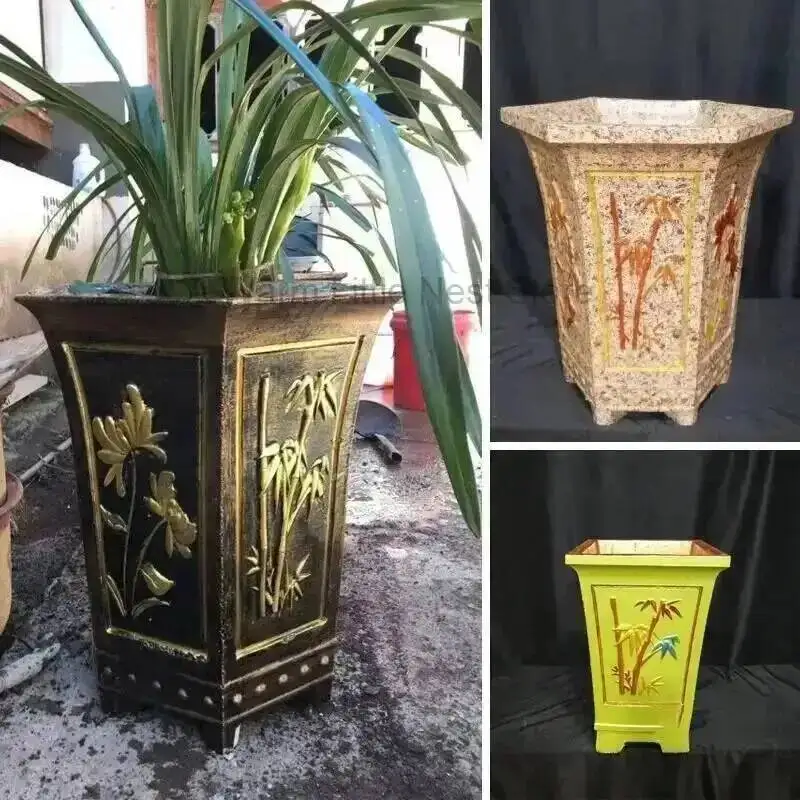 High-foot Flower Concrete Pot Cement Mold Bonsai Concrete Plastic Model Plastic Steel Abrasive Gardening Buildings Decoration