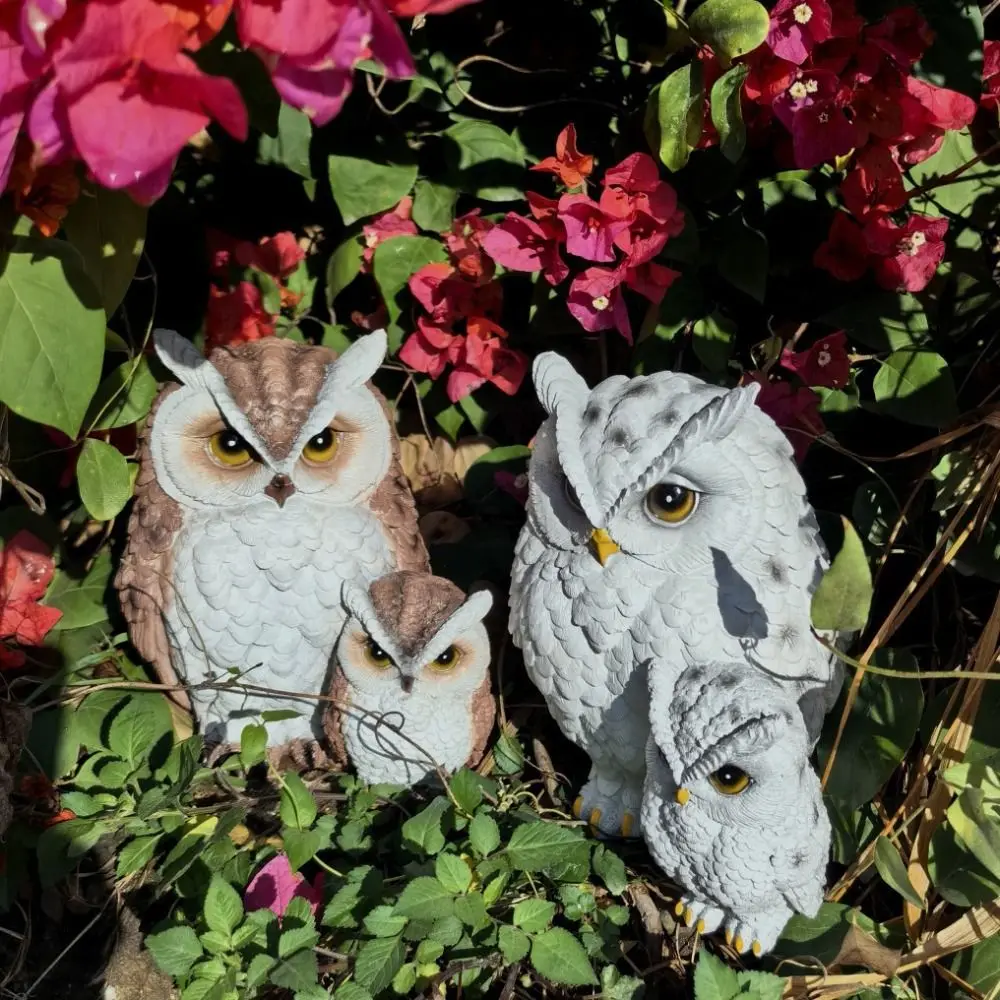 

Miniature Decorative Ornament Resin Owl Statue Cute Simulated Animal Bird Sculpture Creative Vivid Owl Figurines Tabletop