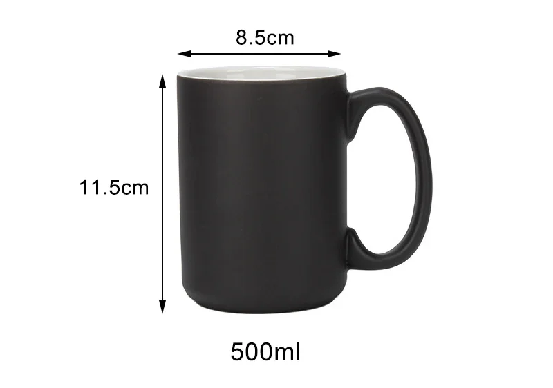 500ml DIY Heat Sensitive Ceramic Mugs Creative Personalized Magic Mug Color Changing Coffee Mugs Milk Cup Gift Print Pictures