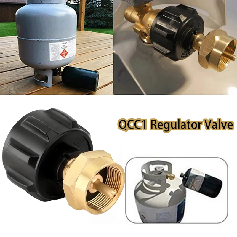 Adaptador de recarga de botella de propano para tanque de cilindro de Gas para pícnic al aire libre, adaptador convertidor de válvula reguladora QCC1, salida de fábrica de herramientas para barbacoa