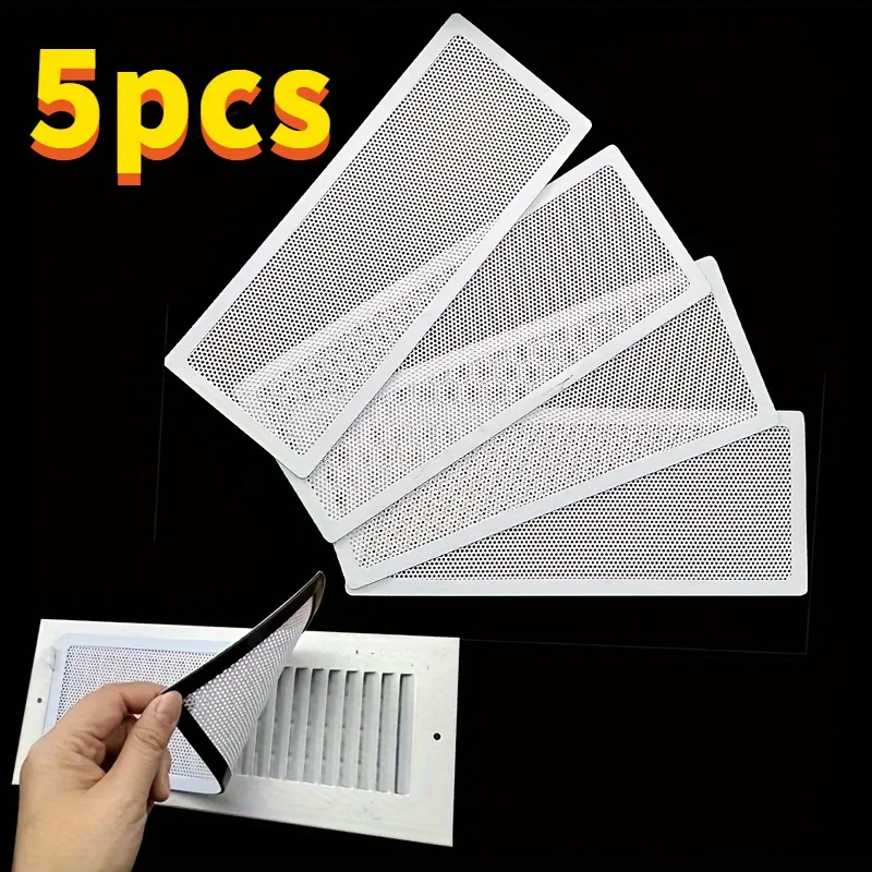 5PCS White Magnetic Air Vent Covers Snap On Dust Filter Grille Protector Universal For Floor Wall Ceiling Vents Thanksgiving Chr