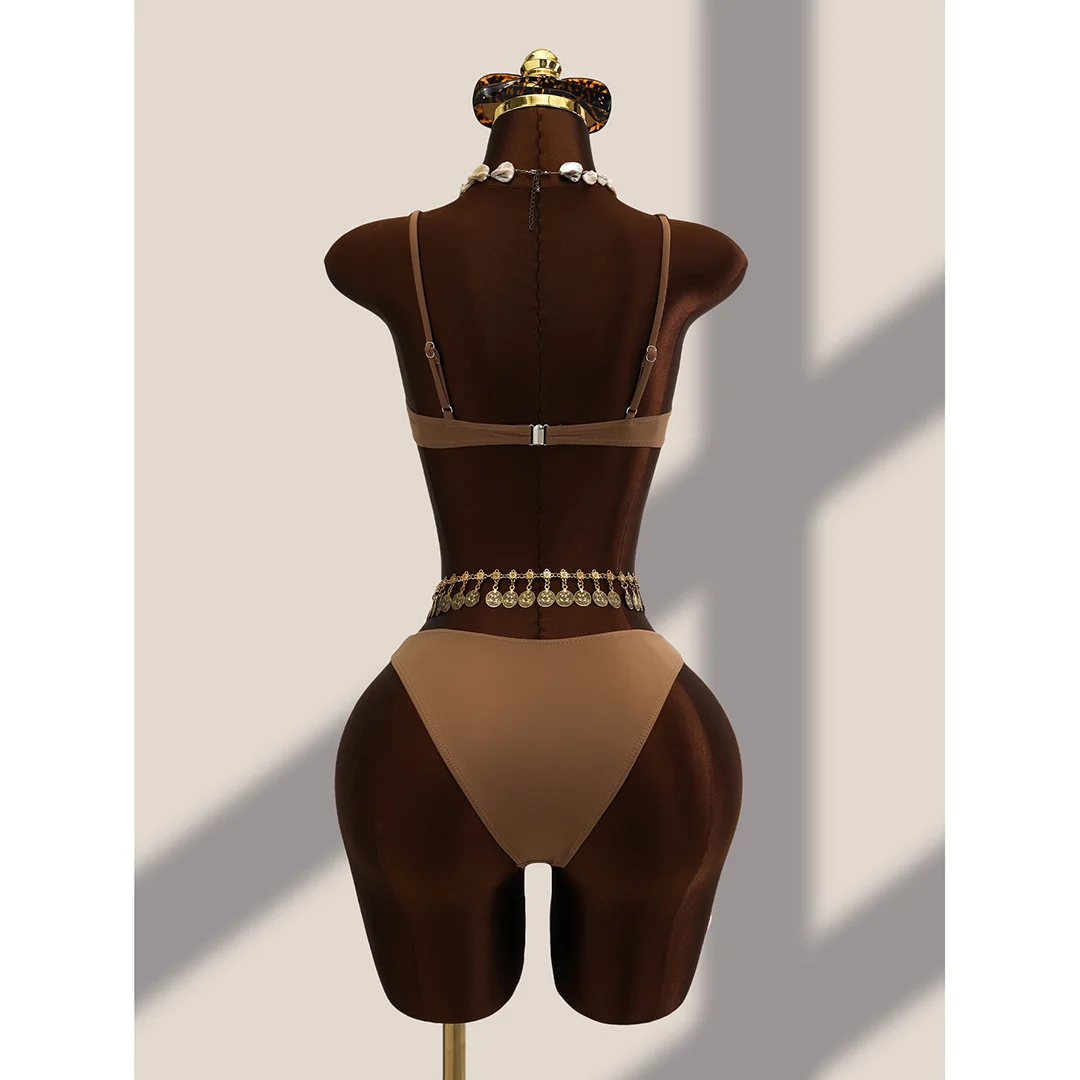 3-teiliges Set mit Rüschenrock, Bügel-Bikini, Damen-Badeanzug, Damen-Bademode, dreiteiliges Bikini-Set, Badebekleidung, Badeanzug, Schwimmbekleidung V7683H – Detail 19