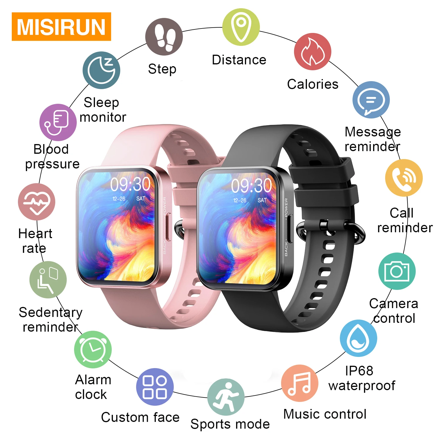 

Smart Watch for Men Women Heart Rate Sleep Monitor IP68 Waterproof Sport Fitness Tracker Notification Smartwatch for Android IOS
