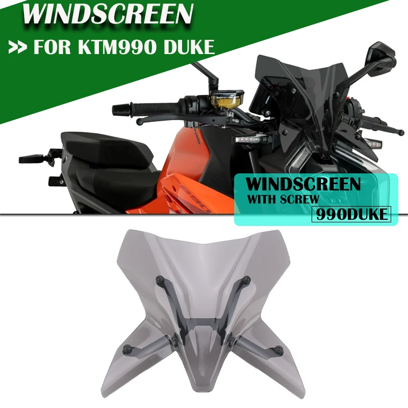 

New Motorcycle Accessories Sport Windshield WindScreen Visor Viser Kit For 990 Duke 990Duke 990 DUKE 990DUKE 2024-