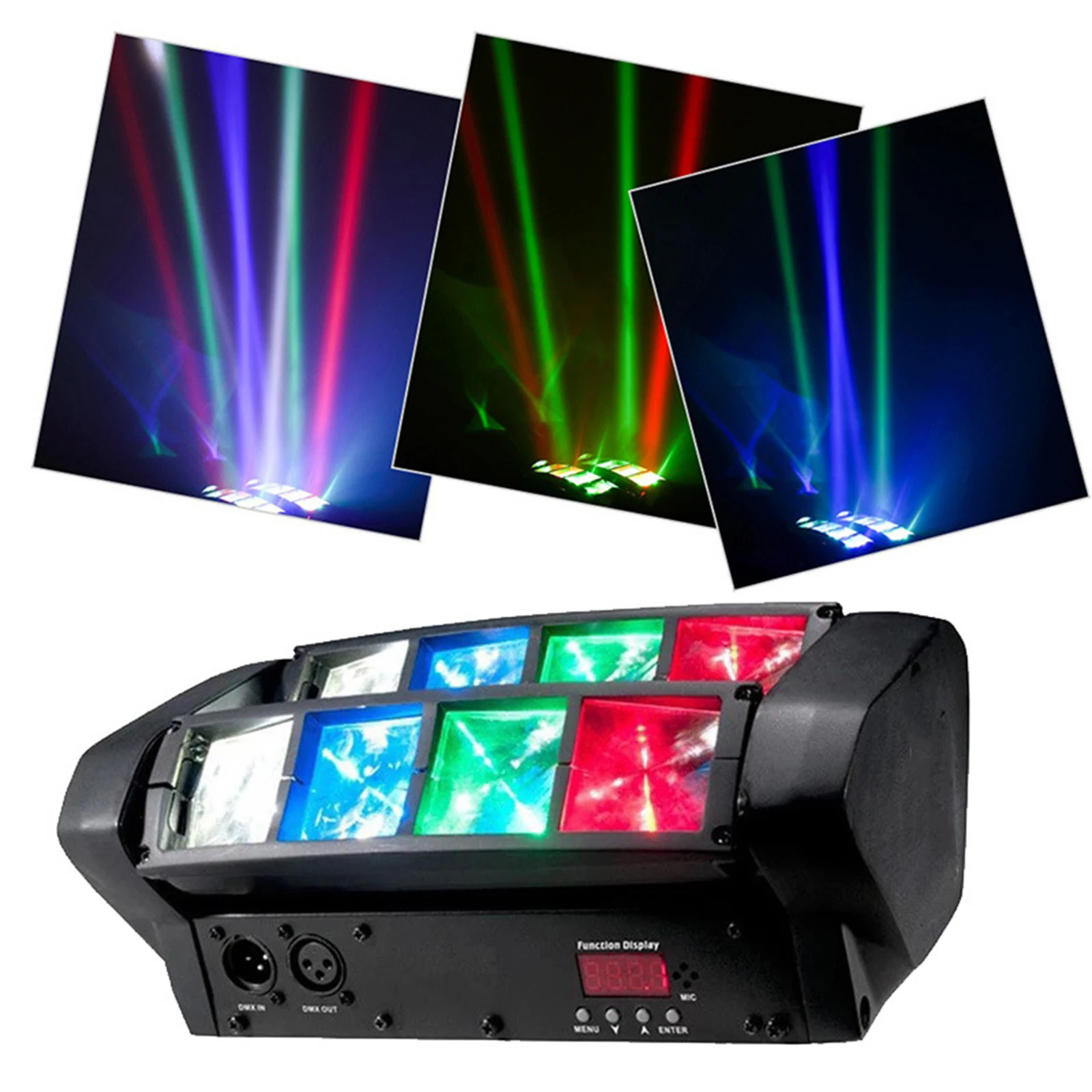 Areyourshop Spider Moving Head Light 80W 8-LED RGBW DMX512 إضاءة المسرح مع شعاع دوار لنادي حفلات ديسكو DJ #3