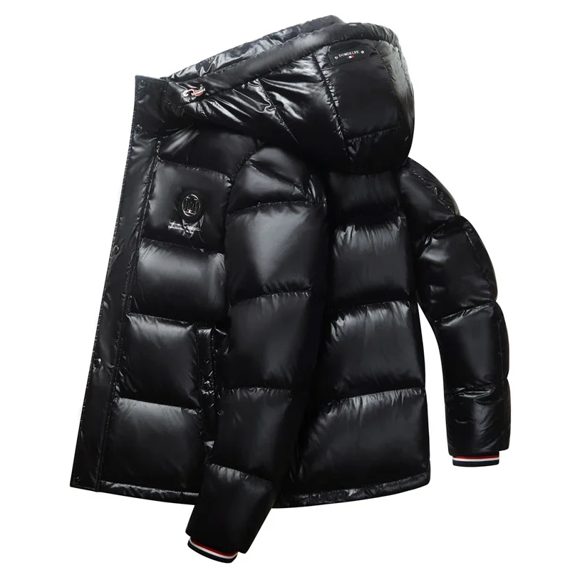 Men Down Jacket 2026 Trendy White Duck Down Thick Cold Proof Warm Hooded Pike Coat Outdoor Casual Winter Zipper Puffer Jacket
